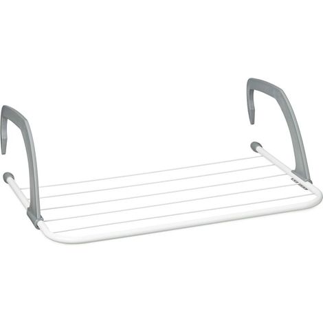 Ersandy – Séchoir à linge suspendu pour radiateur et balcon – Longueur 3 m – Acier blanc – Compact et portable pour petits espaces (1/5)