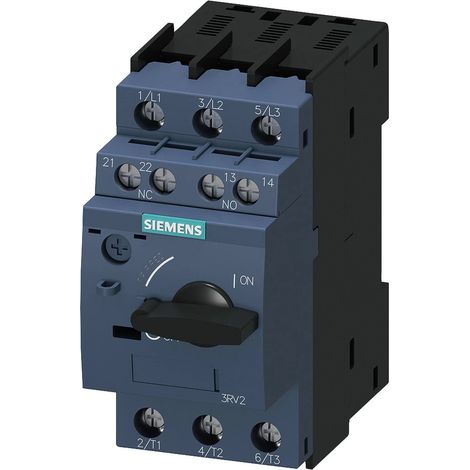 Siemens Disyuntor, S0, Protección de motor, Clase 10, Disparador A 18-25A, Disparador N 325A, 3RV20214DA15