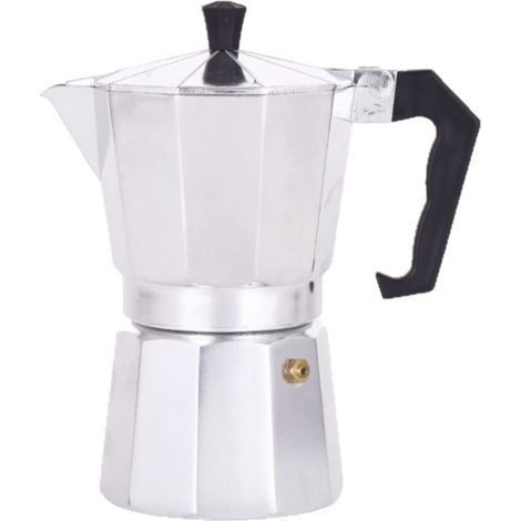 Italian Moka Express coffee maker in aluminum – 9 cups (450 ml) – Transparent lid – Compatible with gas and ceramic hobs (1/4)