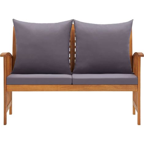 Maison Exclusive - Banco de jardín con cojines 119 cm madera maci (1/5)