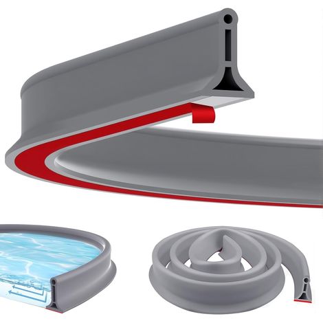 2M Shower Door Seal Sticker Water Dam Shower Seal Rubber Shower Seal Anti Overflow Shower Barrier Mould Resistant for Frameless Shower and Kitchen (1/5)