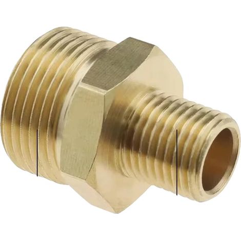 Adaptateur de raccord de nettoyeur haute pression, matériau en laiton, compatible avec M22-14mm, Gris clair (1/2)