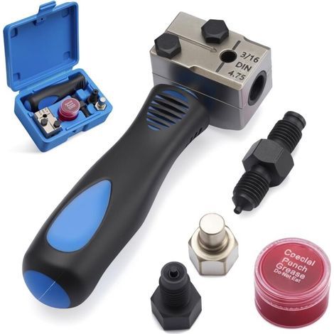 Kit Universel à Double Evasement pour Conduites de Frein DIN 4,75 mm (3/16") - Kit de Réparation pour Tuyaux de Frein en Cuivre, Nickel et Acier - Compatible avec Les Voitures, Camions (1/5)