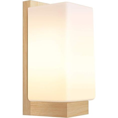 Applique Murale Lampe Murale Scandinave en Bois Style Simple pour Chevet Salon Escalier Couloir E27 (Ampoule NON Inclut) (1/5)