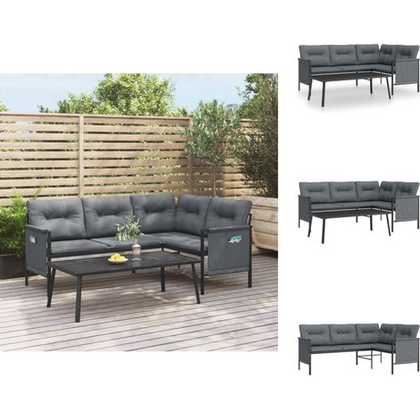 Gartenmöbel-Sets - Living 2-tlg. Garten-Lounge-Set Anthrazit Stahl (1/5)