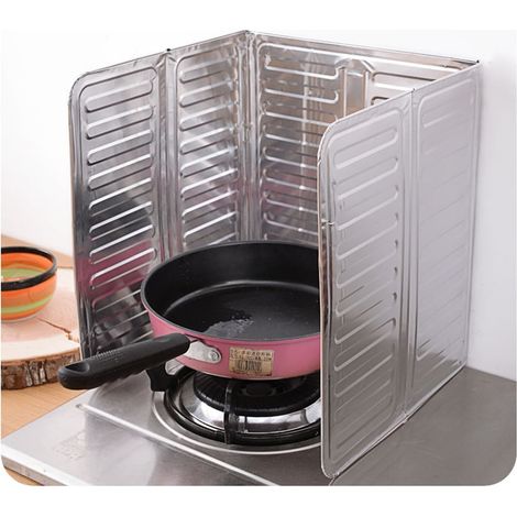Ecran Anti-Eclaboussure Cuisine - Protection Huile 3 Panneaux Réglables - Barrière Anti-Graisse pour Poêle et Casserole - Usage Intérieur - 1 Pièce (1/5)