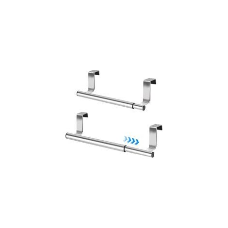 Porte Torchons, Porte Serviette Cuisine, Accroche Torchon, Porte Serviettes à Suspendre Acier Inoxydable, sans Perçage, Extensible de 24.5 à 40.3 cm, pour Salle de Bain et Cuisine (2 Pièces) (1/4)