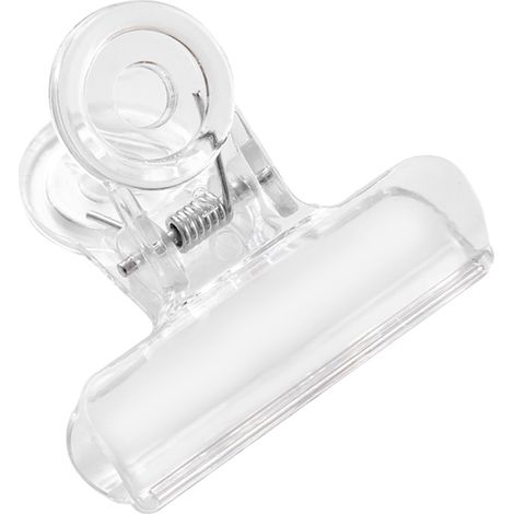 1 pince en plastique transparent, 38 mm, pour fermeture alimentaire, usage ménager et créatif (1/5)