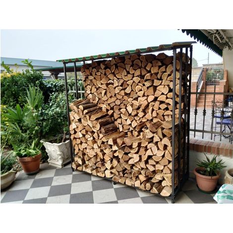 Legnaia tettoia in acciaio verniciato antracite eco 180x70xh200 cm (1/3)