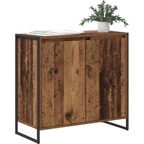 Meuble d'Appoint Rétro en Bois d'Ingénierie, Buffet de Salon 79x36x75 cm, Commode Vintage avec Rangements pour Entrée ou Chambre (1/5)