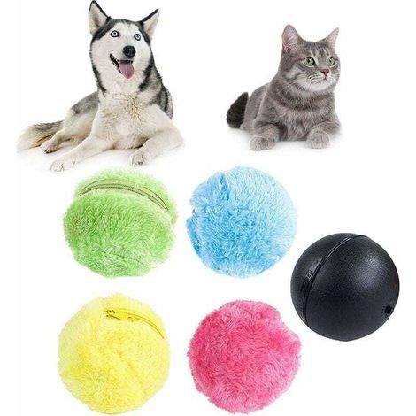 Magischer Ball für Hunde, Katzenball, aktiver Rollball für Hunde, 1 Set elektrische Plüschbälle, 360 Grad interaktives Spielzeug, stimuliert den Jagdinstinkt Ihres Haustieres (1/4)
