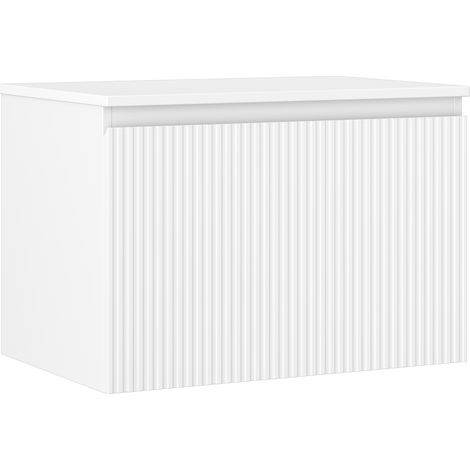Mexen Rivel Badezimmerschrank 70 cm mit Arbeitsplatte, 1 Schublade, geriffelt, weiß matt - 91A20-07047-1-BFC01 (1/5)