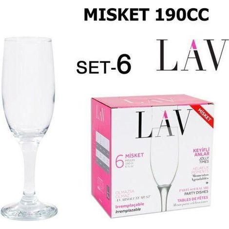 19 cls copa champagne economica misket lav - caja 6 unidades