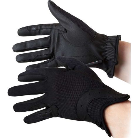 XS, Noir: Gants d'équitation d'été modèle Nantes