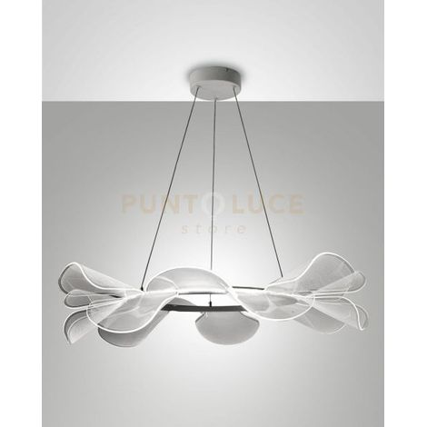 SYLVIE LAMPADARIO A SOSPENSIONE BIANCA D.72CM DIMMERABILE A LED 3000K - 40W - 5500 lm IP20 SMART C/ACC