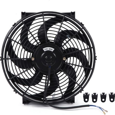 Kit de montage de ventilateur de refroidissement de radiateur électrique universel, 14 pouces, 12V, 90W, Slim Push Pull