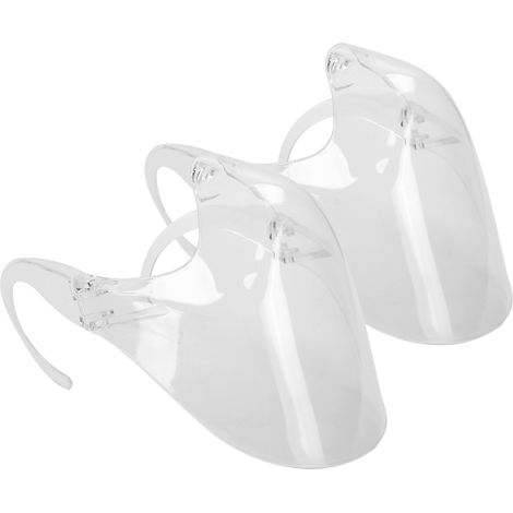 Lot de 2 masques de protection transparents avec crochets d'oreilles, anti-poussière et à lentilles claires, pour adultes et enfants. (1/5)
