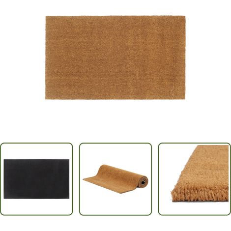 Tapis d'entrée -  Tapis de porte naturel 90x150 cm fibre de coco touffeté (1/5)