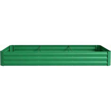 Aiuola rialzata da giardino in acciaio zincato verde 240 x 120 x 30 cm (1/5)