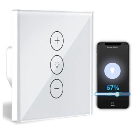 WiFi dimmer switch with percentage control and timer function, WLAN voice-controlled recessed lighting dimmer (1/3)