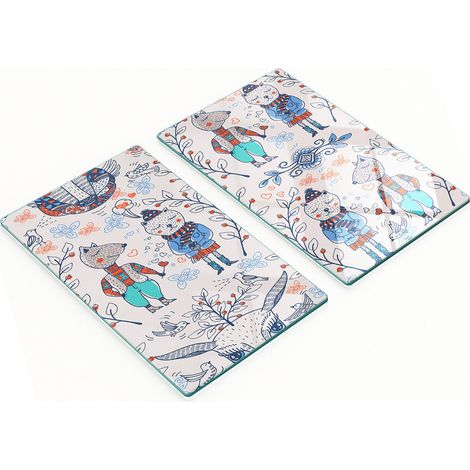 Eleganti e resistenti lavagne in vetro con simpatica stampa di animali, 2x30x52 cm (1/5)