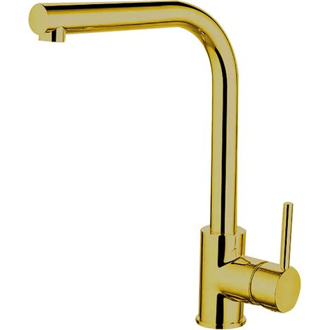 Nuie Rayna Kitchen Sink Mixer Tap Single Lever Handle - Brushed Gold (1/2)