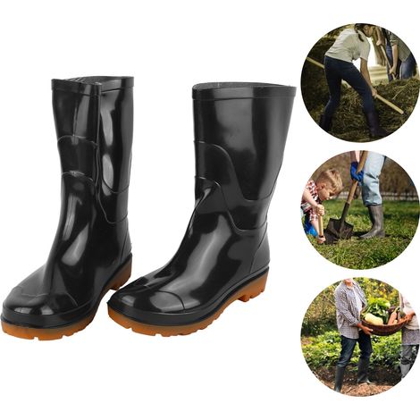 Bottes de pluie montantes pour hommes, bottes en caoutchouc, chaussures de travail, chaussures d'eau antidérapantes, surchaussures chaudes pour le lavage de voiture, chaussures en caoutchouc, bottes d (1/5)