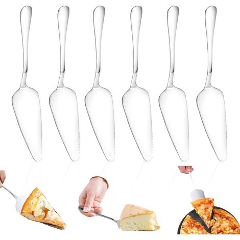lot de 6 pelles à tarte en acier inoxydable 23 cm - bords dentelés - lave-vaisselle - argent (1/5)