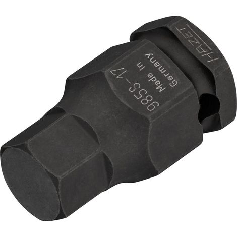 Hazet Schlag-Maschinenschrauber Schraubendreher-Steckschlüsseleinsatz 985S-17, 1/2 (12,5 mm) Vierkant hohl, 24 mm Außen-Sechskant, Innen Sechskant Pr (1/5)