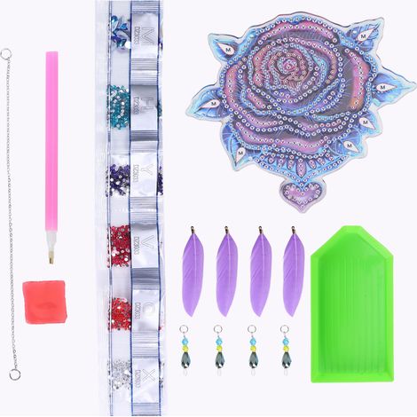 Peinture diamant rose à faire soi-même, cadeau à suspendre à la fenêtre (1/5)