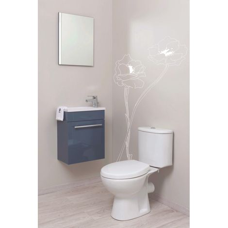 ONDEE - NINO Lavabo esquinero - 44cm - lacado - Entregado en kit - gris (1/5)