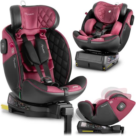 Seggiolino auto Nukido Prestige Line nero e rosa 0-36 kg ISOFIX