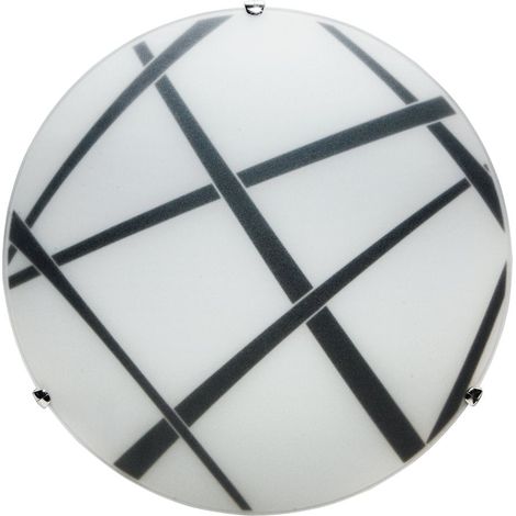Plafoniera vetro bianco nero Diametro cm 40 (1/4)