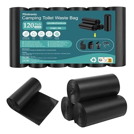 Garbage Bags, 60/120/180/240 Pieces Toilet Bags, 30L Waterproof Portable Camping Toiletry Bags for Camping, Travel, Hiking, Kitchen, Home (1/5)