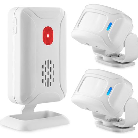 Eingangstürklingel, Bewegungsmelder, kabellose Türklingel, Hausalarmsystem-Set mit 2 Sensoren und 1 Empfänger, elektronisches Sensor-Willkommensgerät für Büros