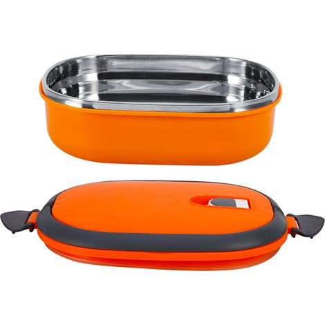 Boîte repas isotherme en acier inoxydable orange à un compartiment