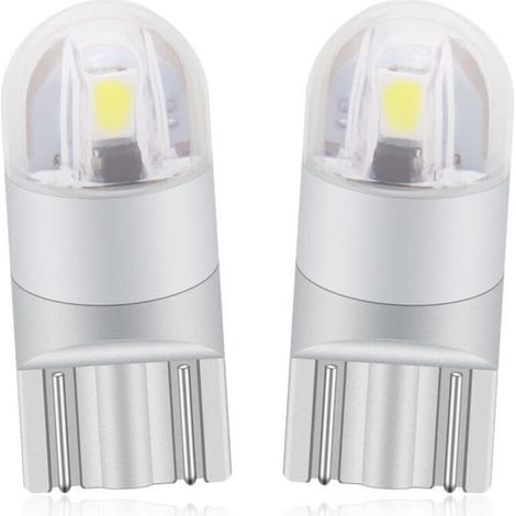 T10 W5w Led Feu de Position Veilleuses 12v 6000K Blanc 168 194 Led Clignotant Pour Ampoule Plaque Feux de Gabarit Voiture Moto - Une Garantie D'un An (1/5)