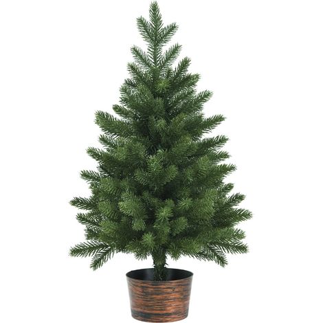 Albero di Natale artificiale 60cm per scrivania con 50 rami Albero verde non illuminato con vaso (1/5)