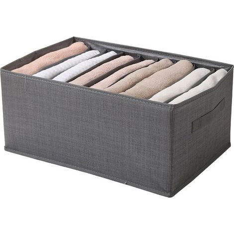 Scatola box pieghevole per pantaloni maglioni jeans 9 scomparti contenitore organizer salvaspazio per armadi 44x20x30 cm (1/5)