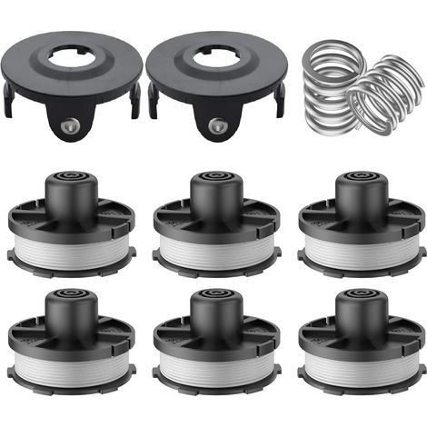 Pour 195858-1/196146-9 Bobine de fil de rechange, compatible avec Makita Akkusense 18 V DUR181/RF/Z (6 bobines de fil + 2 ressorts + 2 couvercles de débroussailleuse) (1/5)