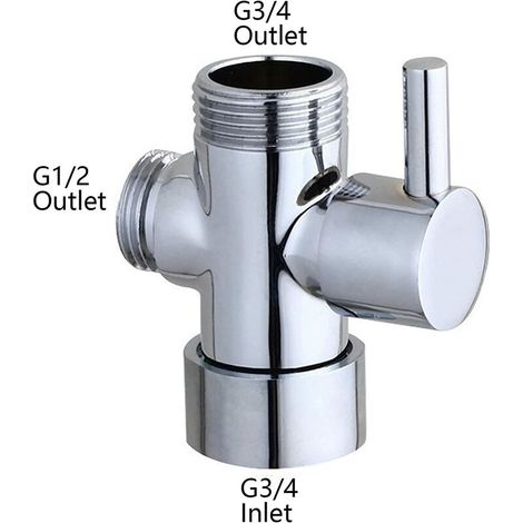 Vanne d'inversion Vanne d'inverseur Vanne d'inverseur Vanne à trois voies pour WC Salle de bain Cuisine Pommeau de douche à main et pommeau de douche fixe, pièce de rechange universelle pour système
