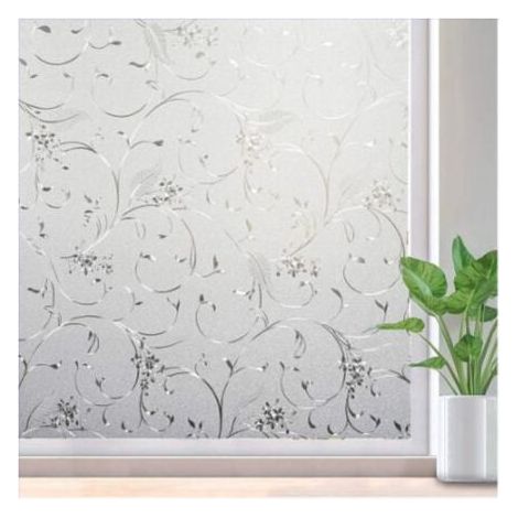 Film de confidentialité autocollant 60 x 200 cm - Film de confidentialité opaque - Film de verre dépoli - Adhésif statique - Film décoratif anti-UV avec motif de vigne - Pour salle de bain, salon (1/4)
