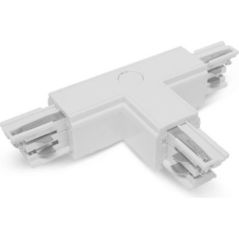 Connecteur Triphase Forme T Circuit Intérieur Droit Blanc Miidex Lighting®