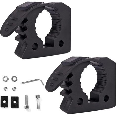 2 Pcs Support de pelle, support de fixation à serrage rapide en caoutchouc, compatible avec les poignées d'outils de 3 à 4 cm de diamètre pour camions, UTV, ATV, tout-terrain, 4x4 (1/4)