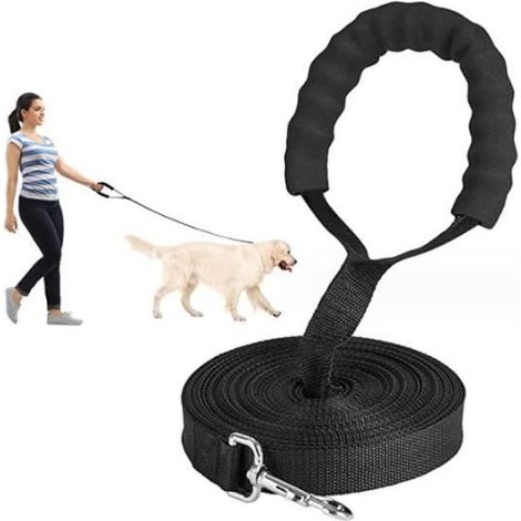 Longe pour Chien 20m,Laisse Chien 20m Longe pour Chien Noir,Laisse de Dressage pour Chien,Longue Laisse pour Chien de Petites (1/4)