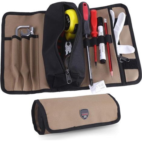 Sacoche a Outil Enroulable, Rolling Tool Bag, Sacs porte-outils Roll Up Sac À Outils Roll Up Organisateur de Poche 36cm x 25cm