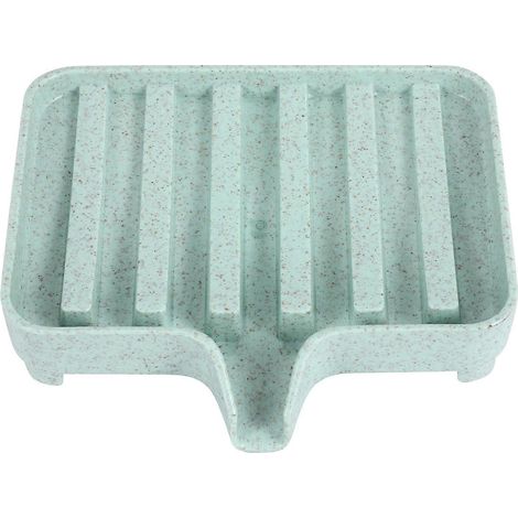 Porte-éponge, étagère de rangement, bac à savon avec égouttoir, boîte à savon (1 pièce), plateau porte-savon de douche, porte-savon vert (1/5)