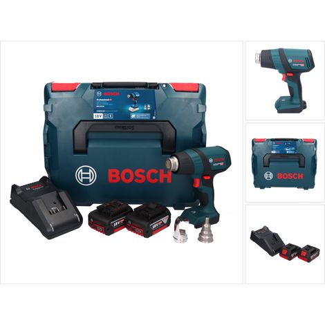 Bosch GHG 18V-50 Soffiatore d'aria calda professionale a batteria 18 V 300° C / 500° C + 2x batteria ricaricabile 5,0 Ah + caricabatterie + L-Boxx