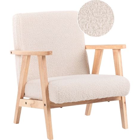 Poltrona per bambini con gambe in legno beige chiaro Linde