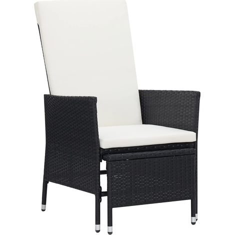 vidaXL Sedia da Giardino Reclinabile con Cuscino in Polyrattan (1/5)